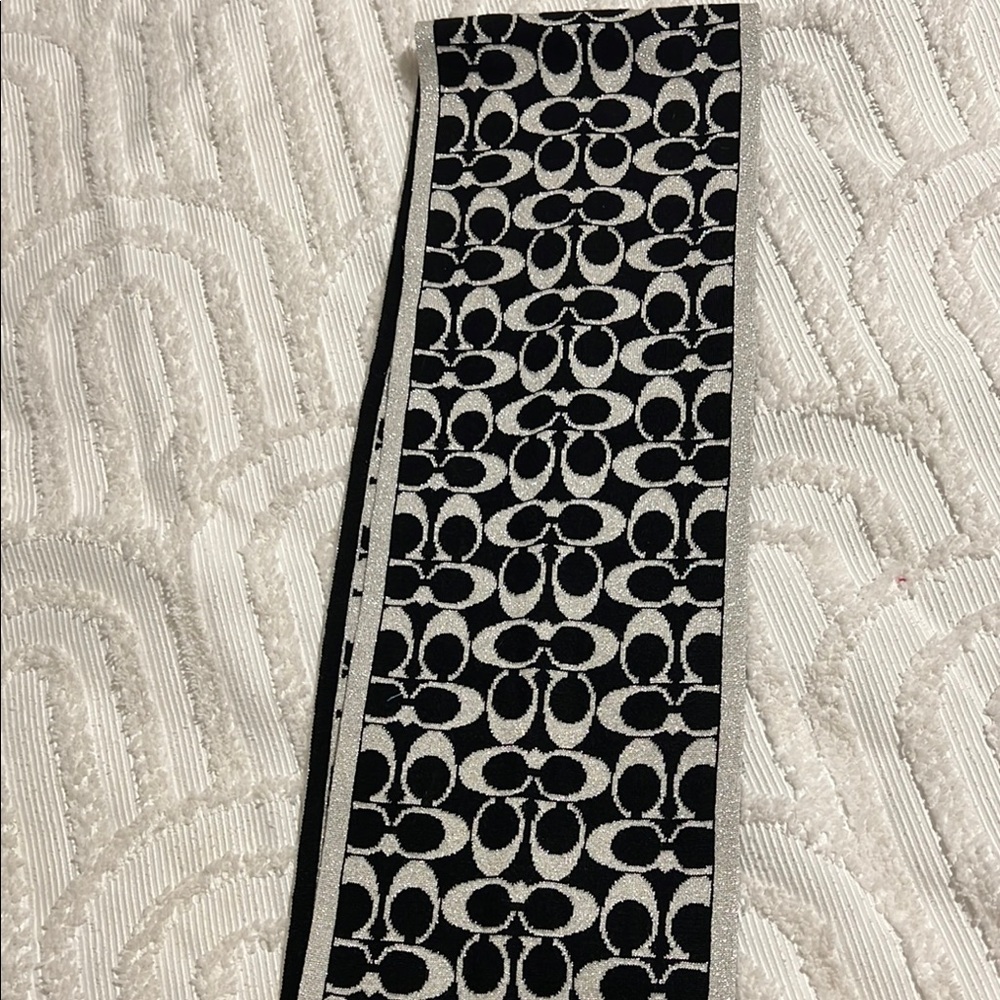 Coach Monogram Black and White Scarf